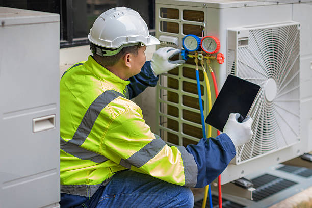 Professional Hvac Installation technician working in Newton Center, MA
